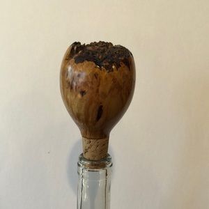 Artisan Made Burl Wood Bottle Stopper Cork